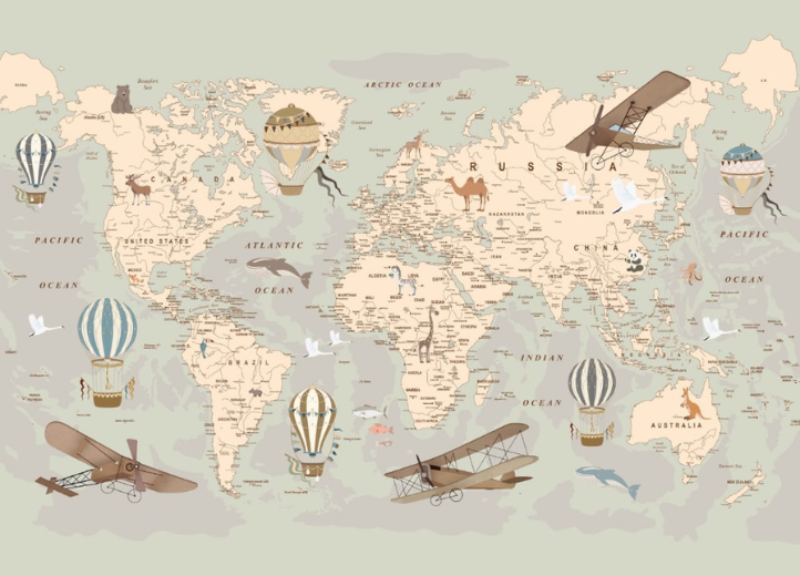 Vintage World Map Wallpaper
