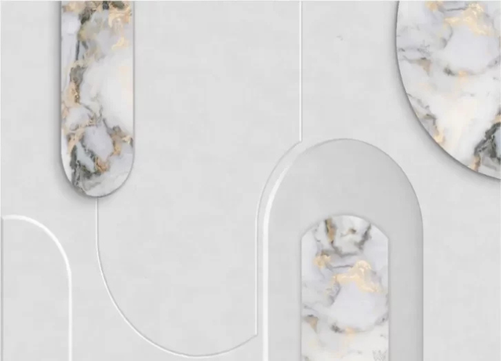3D embossed marble wallpaper