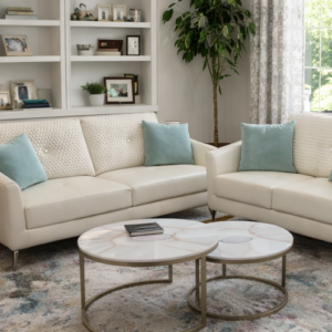 Premium 3-Seater Sofa with elegant ivory upholstery